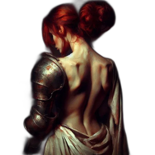 sword, dress, crown, weapon, fantasy art, concept art, photorealistic, oil painting transparent PNG cut-out