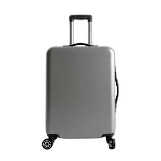robot, 3d render, modern, lightweight, grey, suitcase, textured, surface transparent PNG cut-out