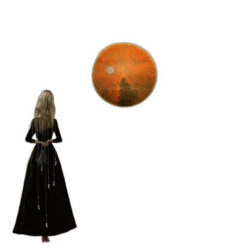 dress, umbrella, hair, staff, concept art, 3d render, fantasy art, anime transparent PNG cut-out