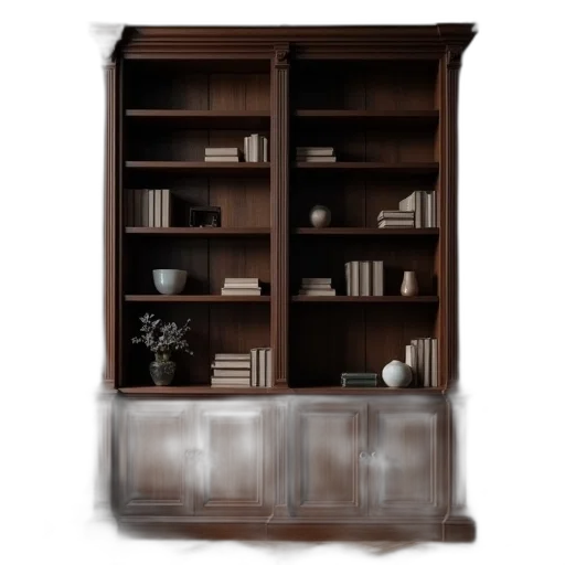 furniture, staff, 3d render, photorealistic, concept art, dark, brown, wooden transparent PNG cut-out
