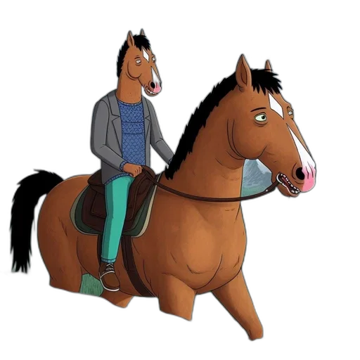 jacket, animal, concept art, pixel art, 3d render, cartoon, anthropomorphic, horse transparent PNG cut-out