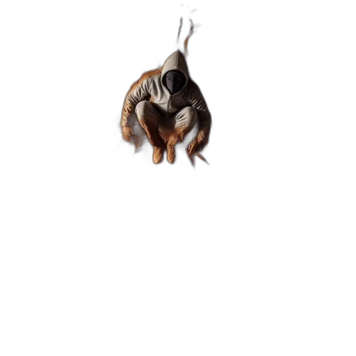 animal, creature, hair, mask, photorealistic, 3d render, concept art, pixel art transparent PNG cut-out