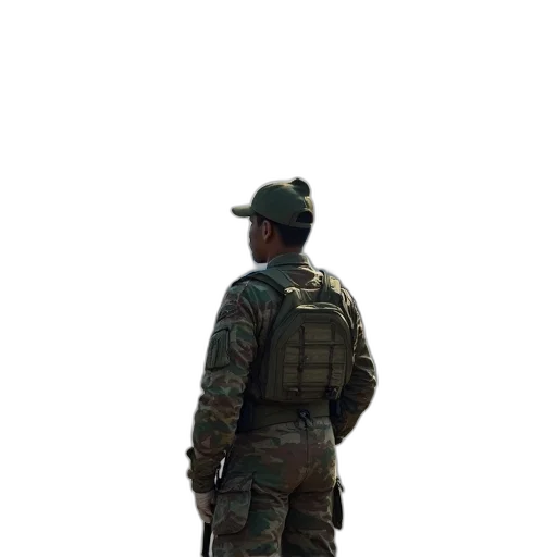 staff, jacket, weapon, hat transparent PNG cut-out