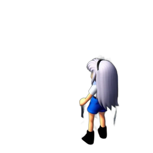 hair, staff, dress, weapon, pixel art, 3d render, concept art, anime transparent PNG cut-out