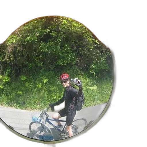 jacket, mask, creature, animal, photorealistic, oil painting, cyclist, reflected transparent PNG cut-out