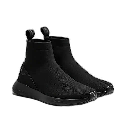 shoes, black, logo, stretch transparent PNG cut-out