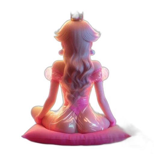 crown, dress, staff, hair, concept art, 3d render, fantasy art, pixel art transparent PNG cut-out