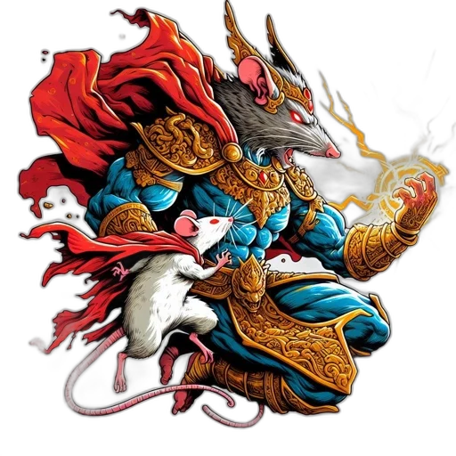 dragon, mask, staff, sword, fantasy art, concept art, comic book art, pixel art transparent PNG cut-out