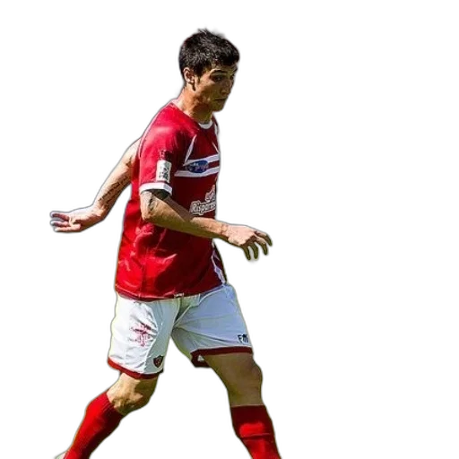 staff, photorealistic, pixel art, concept art, 3d render, soccer, player, red transparent PNG cut-out