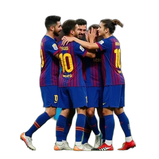 barca, celebrate, their, first transparent PNG cut-out