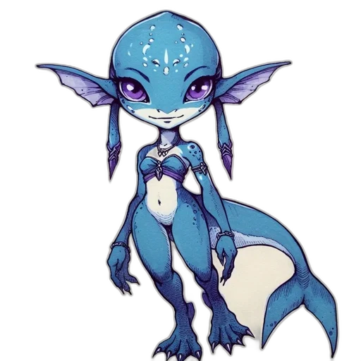 dragon, creature, staff, animal, concept art, fantasy art, pixel art, blue transparent PNG cut-out