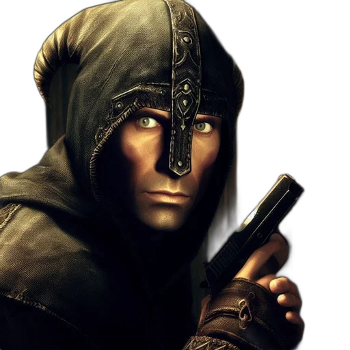 face, weapon, mask, photorealistic, concept art, fantasy art, 3d render, individual transparent PNG cut-out