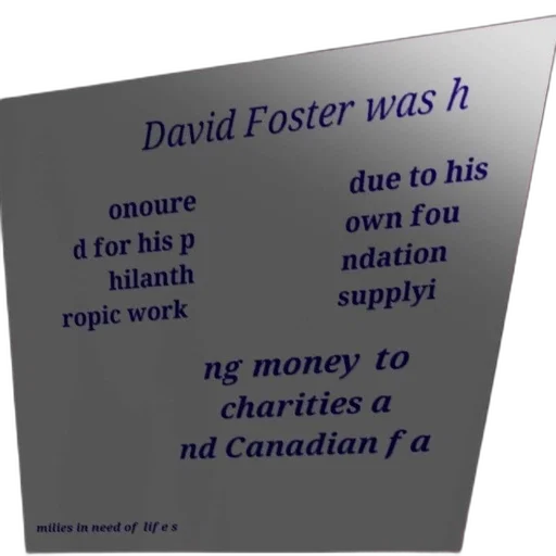 david, foster, onoure, his, hilanth, ropic, work, due transparent PNG cut-out
