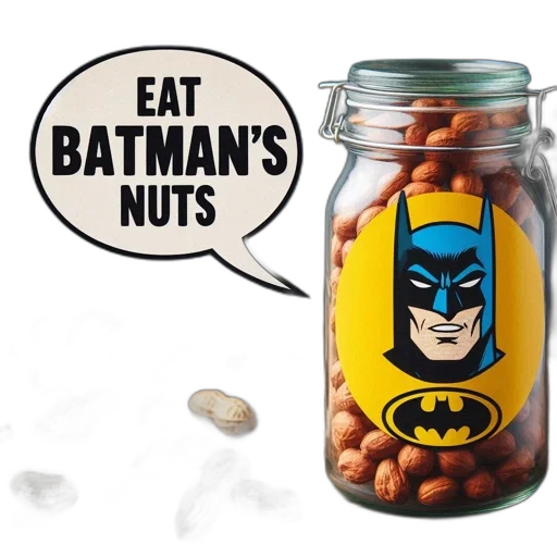 comic book art, depiction, features, batman, whose, face, jar, peanuts transparent PNG cut-out