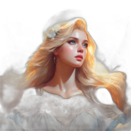 crown, dress, face, fantasy art, oil painting, photorealistic, concept art, golden transparent PNG cut-out
