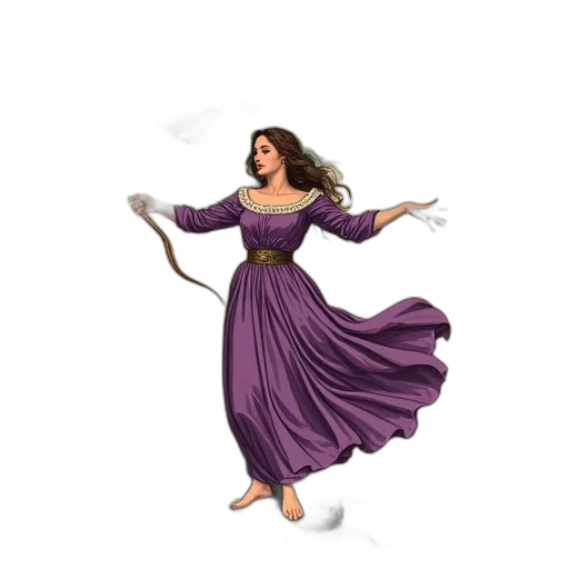 dress, staff, jewelry, fantasy art, concept art, 3d render, pixel art, fog transparent PNG cut-out