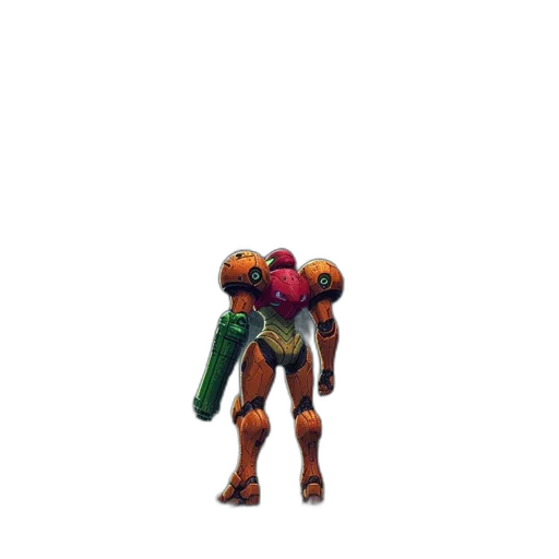 robot, weapon, jacket, creature, 3d render, concept art, pixel art, outer space transparent PNG cut-out