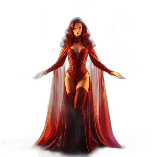 dress, fantasy art, concept art, comic book art, pixel art, fire, red, grand transparent PNG cut-out