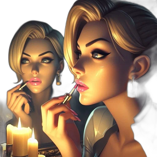 jewelry, face, concept art, fantasy art, photorealistic, comic book art, fire, neon lights transparent PNG cut-out