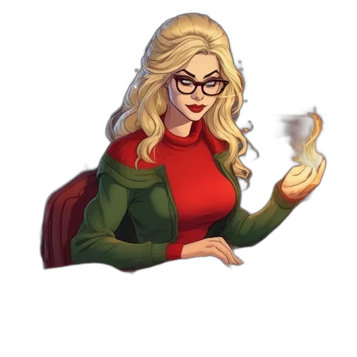 dress, pixel art, comic book art, concept art, fantasy art, intense-looking, woman, blond transparent PNG cut-out