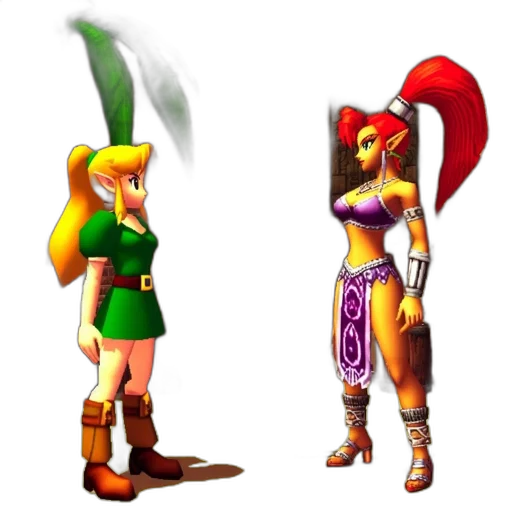 staff, concept art, 3d render, pixel art, fantasy art, two, animated, characters transparent PNG cut-out