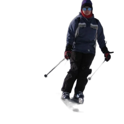 staff, 3d render, photorealistic, snow, person, blue, jacket, black transparent PNG cut-out