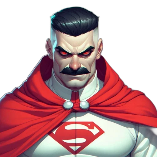 face, staff, comic book art, concept art, cartoon, fantasy art, man, red transparent PNG cut-out