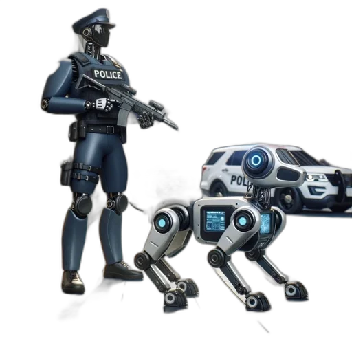 robot, car, weapon, concept art, cyberpunk, 3d render, futuristic, urban transparent PNG cut-out