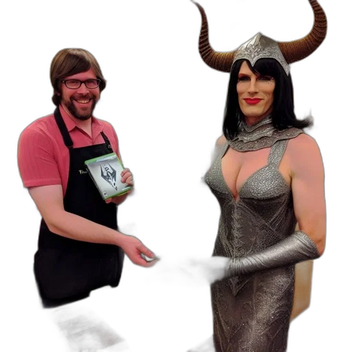 staff, fantasy art, concept art, 3d render, comic book art, two, individuals, interact transparent PNG cut-out