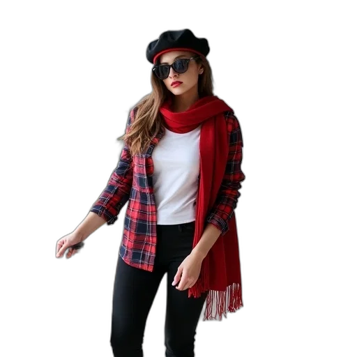hat, jacket, red, monochrome, first, image, shows, fashion transparent PNG cut-out