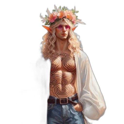 fantasy art, concept art, photorealistic, pixel art, character, blonde, hair, pointed transparent PNG cut-out