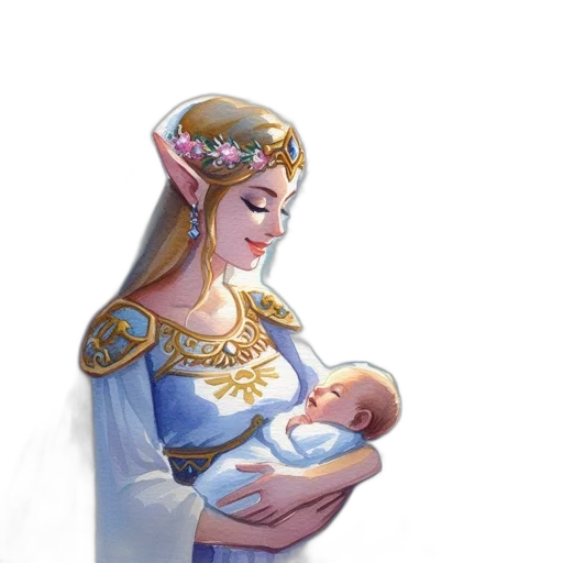 crown, fantasy art, concept art, pixel art, watercolor, enchanting, scene, features transparent PNG cut-out