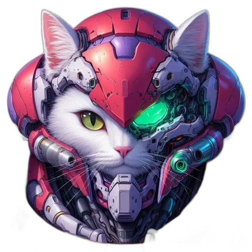 robot, mask, face, animal, concept art, cyberpunk, comic book art, pixel art transparent PNG cut-out