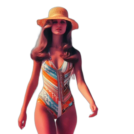 dress, hat, photorealistic, 3d render, concept art, watercolor, woman, walks transparent PNG cut-out