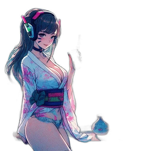 dress, weapon, mask, robot, cyberpunk, concept art, vaporwave, anime transparent PNG cut-out