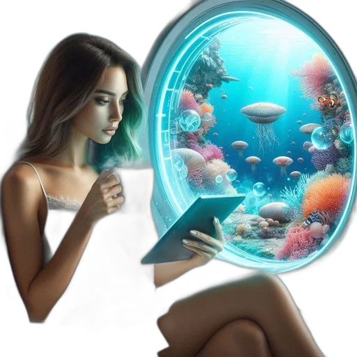 umbrella, jewelry, dress, creature, concept art, fantasy art, photorealistic, vaporwave transparent PNG cut-out