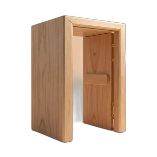 furniture, face, 3d render, wood transparent PNG cut-out