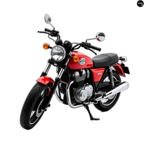photorealistic, 3d render, concept art, red, black, motorcycle, sleek, design transparent PNG cut-out