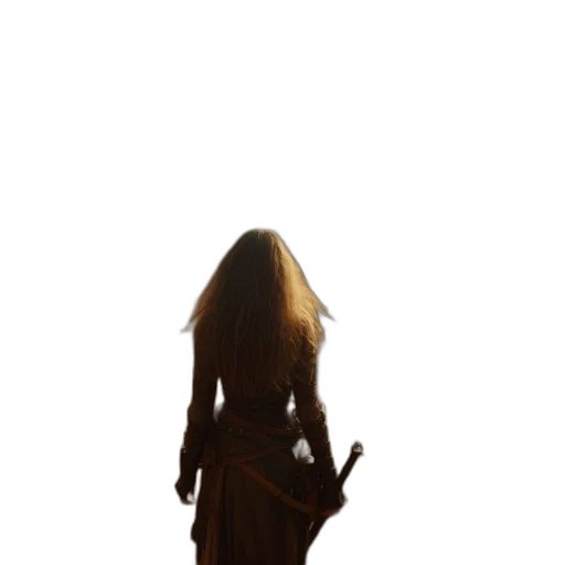 dress, hair, staff, creature, concept art, 3d render, photorealistic, fantasy art transparent PNG cut-out