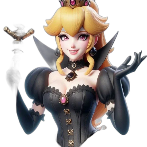 crown, staff, concept art, fantasy art, 3d render, pixel art, 3d-rendered, female transparent PNG cut-out