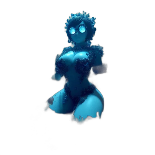 creature, robot, dress, mask, 3d render, concept art, pixel art, fantasy art transparent PNG cut-out