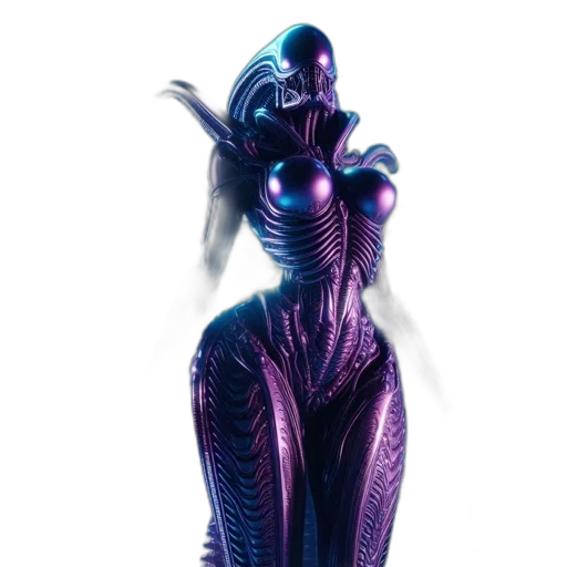 dress, creature, robot, concept art, 3d render, cyberpunk, fantasy art, outer space transparent PNG cut-out