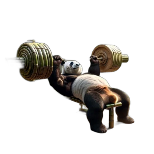 weapon, staff, robot, animal, concept art, 3d render, pixel art, panda transparent PNG cut-out