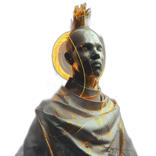 crown, jewelry, staff, mask, 3d render, concept art, photorealistic, humanoid transparent PNG cut-out