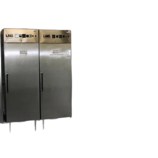 3d render, clean, modern, laundry, room, stainless, steel, refrigerators transparent PNG cut-out