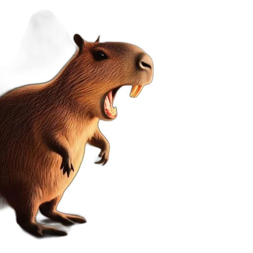 animal, creature, concept art, 3d render, photorealistic, large, capybara, stands transparent PNG cut-out