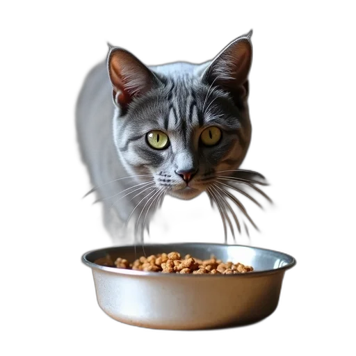 food, animal, photorealistic, pixel art, concept art, 3d render, grey, tabby transparent PNG cut-out