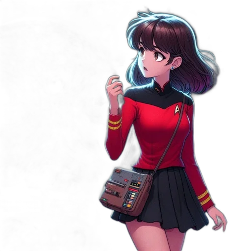 jacket, staff, dress, robot, concept art, anime, cartoon, pixel art transparent PNG cut-out