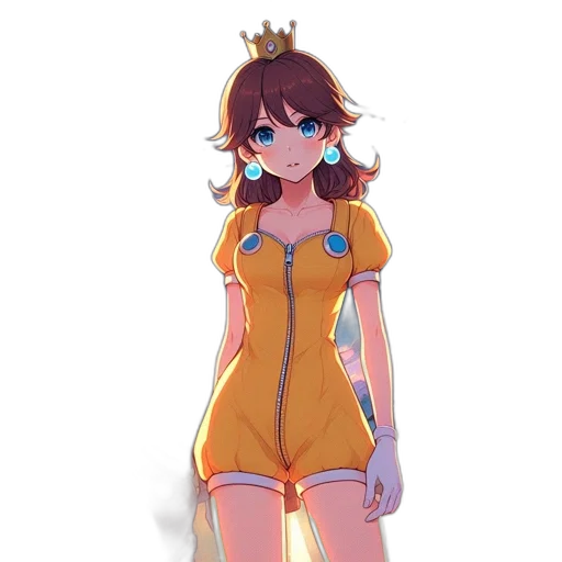 dress, crown, staff, weapon, anime, concept art, pixel art, 3d render transparent PNG cut-out