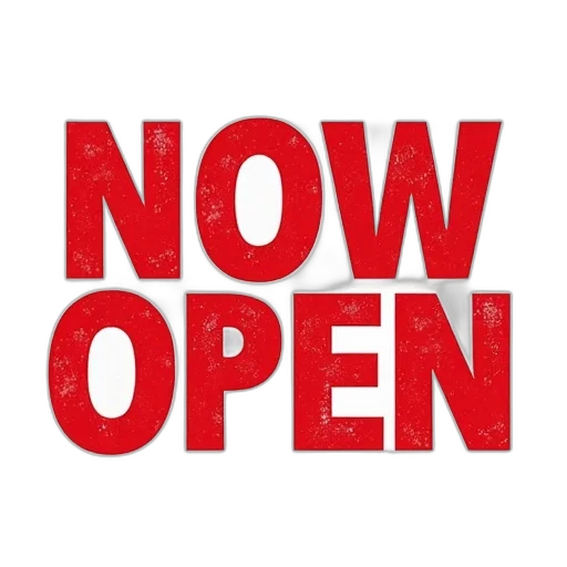 red, white, now, open, sign, textured, background, has transparent PNG cut-out